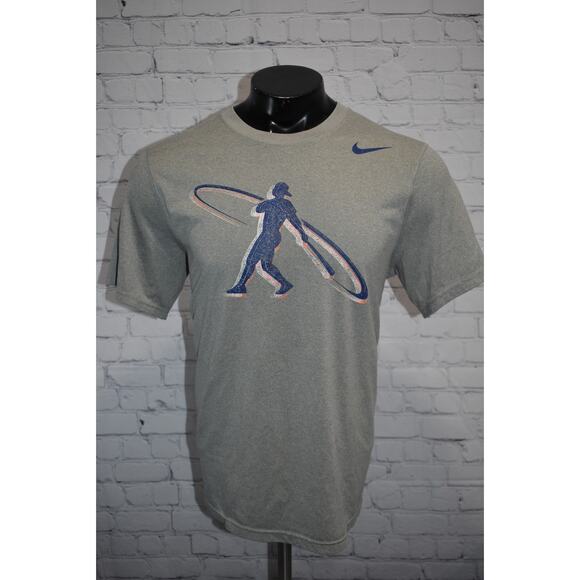Nike Gym Shirt Mens Size Large Polyester Dri-Fit Baseball BSBL Short Sleeves - Picture 2 of 5